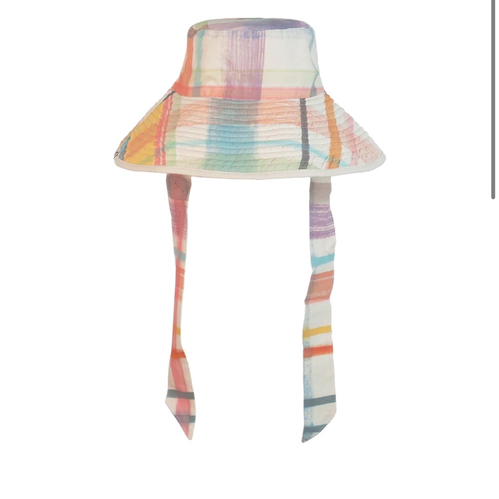 Women's Multicolor Striped Sun Hat with Ties